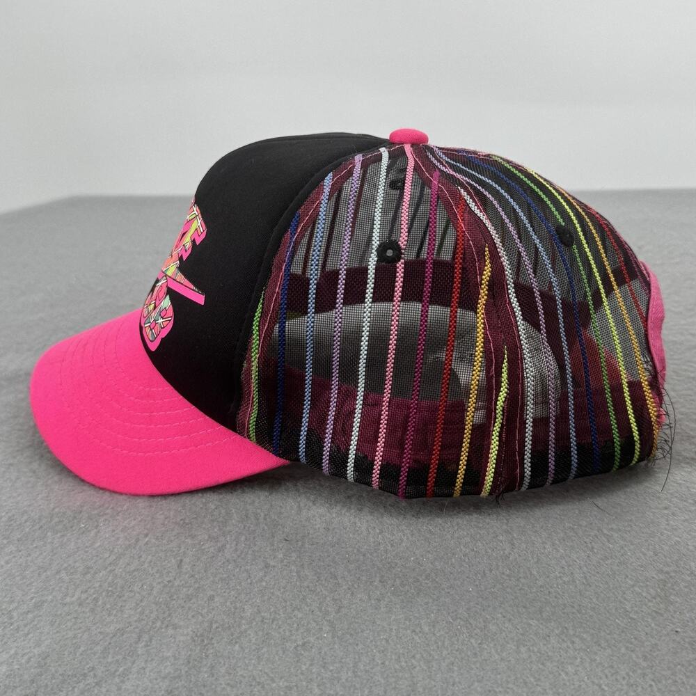 Nike SB Youth Trucker Hat Snapback Mesh Stripe Black Pink Cap Boys Adjustable - Picture 2 of 12